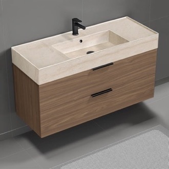 Bathroom Vanity Floating Bathroom Vanity, Modern, Walnut, 48